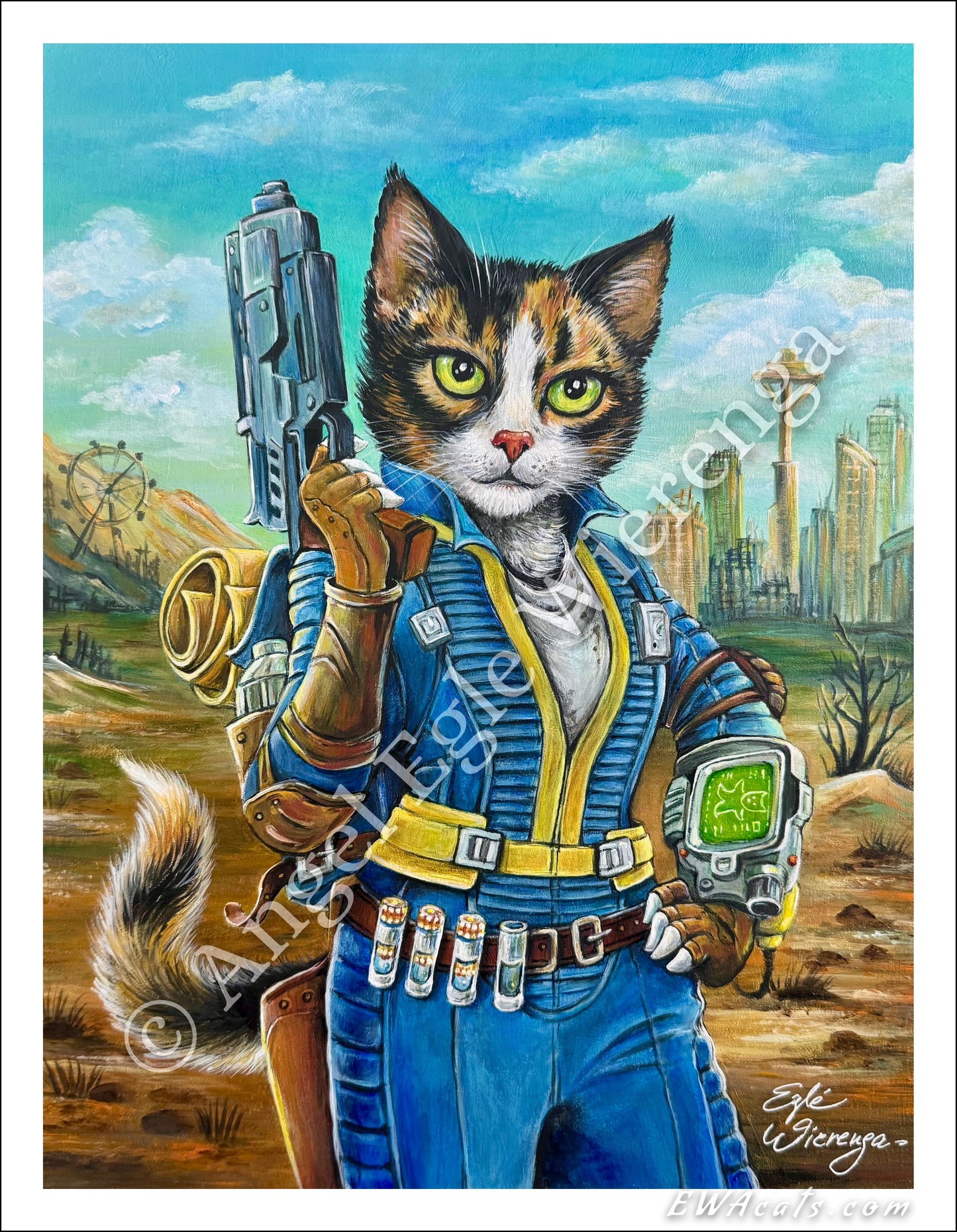 Art Print "Lucy Cat" Inspired by Fallout TV Series