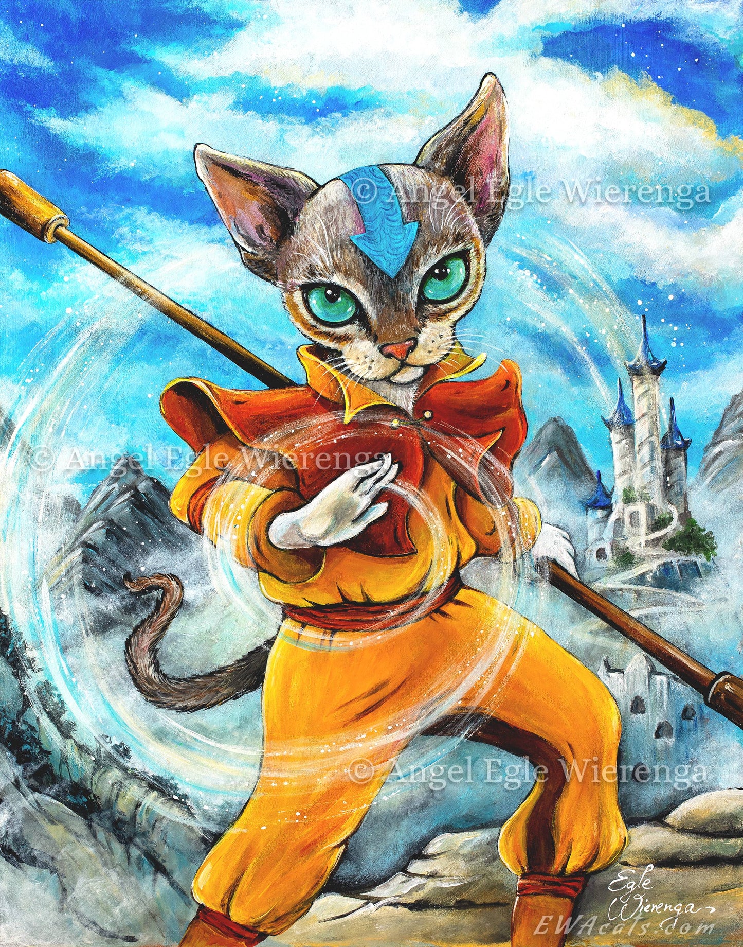 SUPREME MASTER CANVAS "Kitty Aang" Limited to 5!
