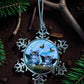ORNAMENT 3"x 3" Silver Snowflake "The Sistine Kittens" (Image on both sides)