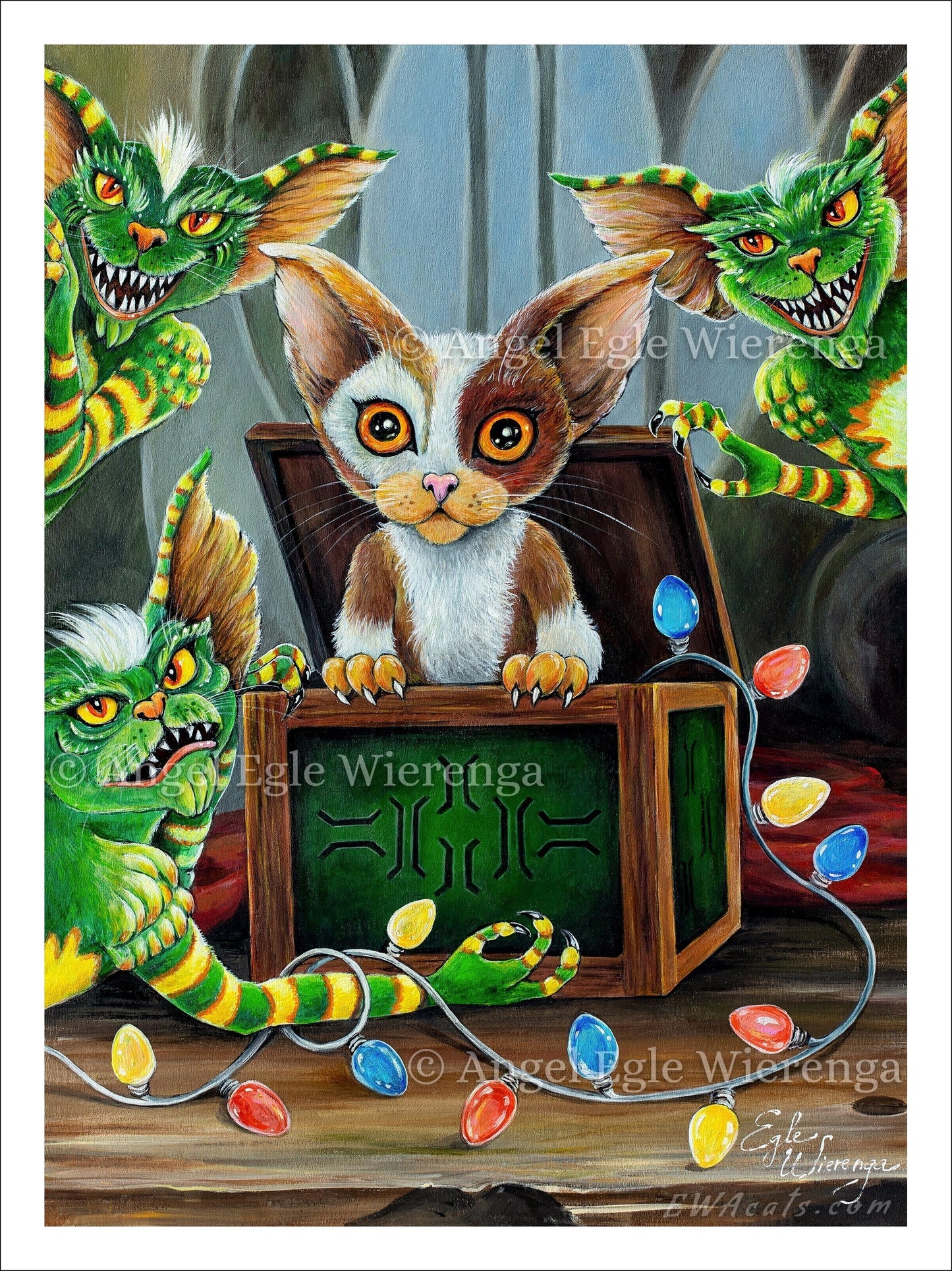 Art Print "Purring Furry Gremlins"