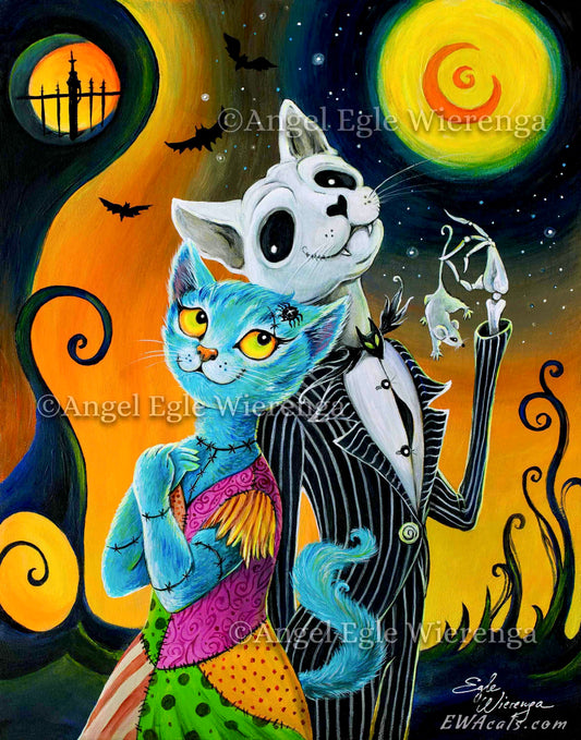 Art Print "Jack and Sally Cats"