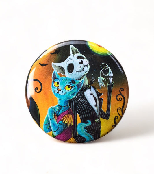 Button "Jack and Sally Meows"
