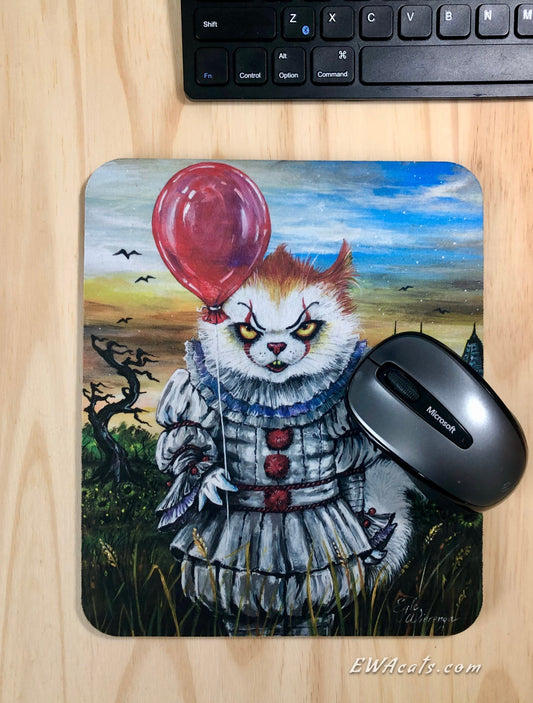 Mouse Pad "KittyWise the Purring Clown"
