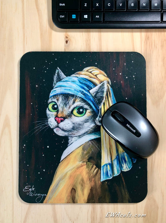 Mouse Pad "Cat With a Pearl Earring"