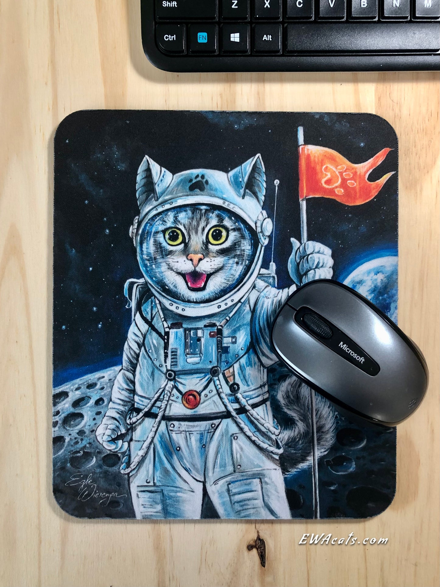 Mouse Pad "First Cat on the Moon"