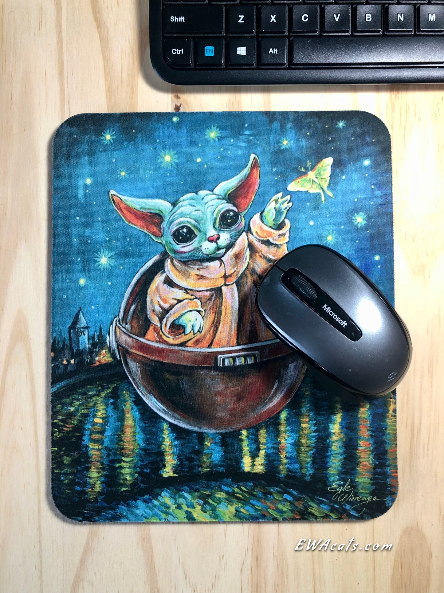 Mouse Pad  "Kitty Yoda"