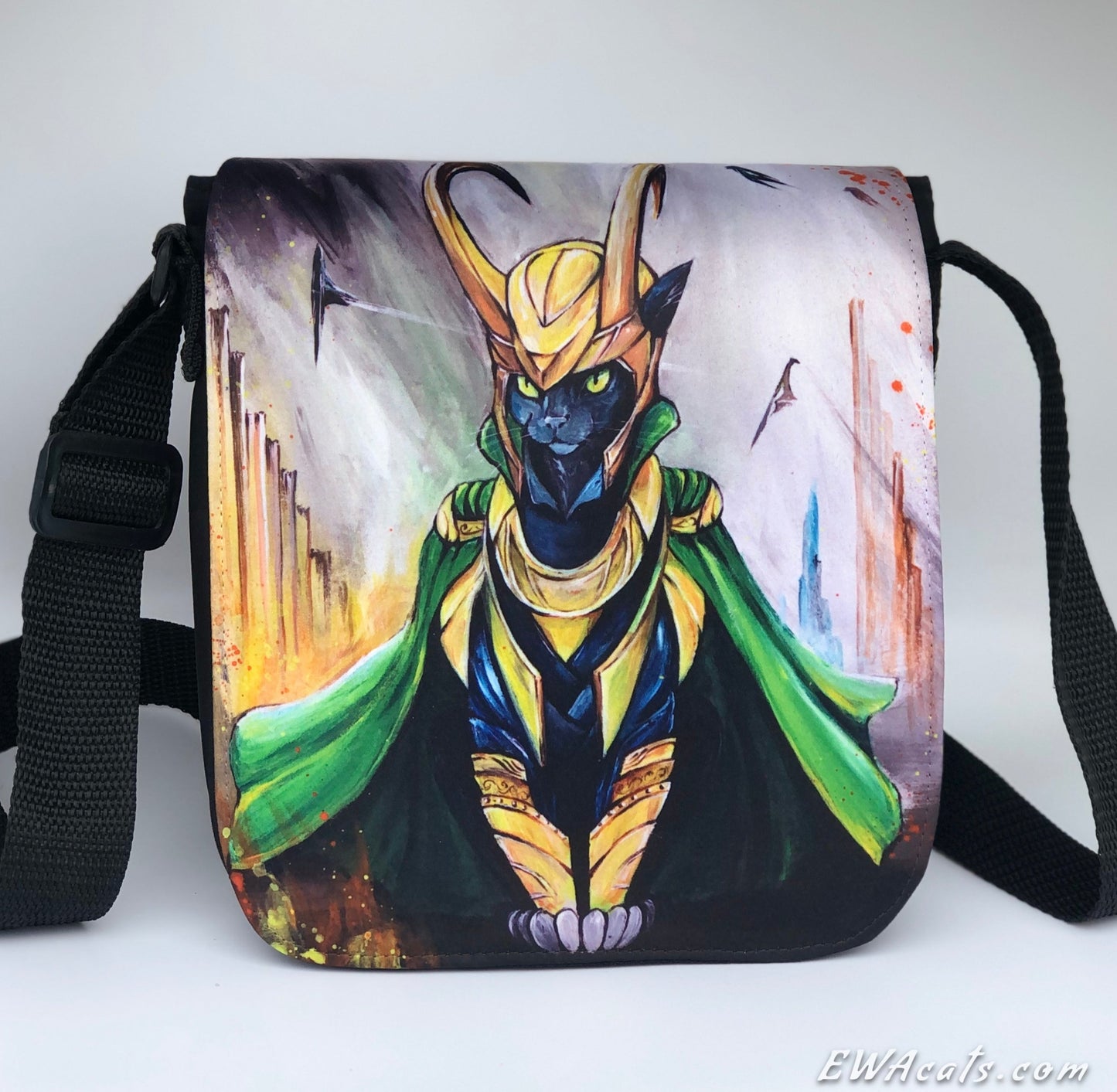 Shoulder Bag "Loki B. Cat" with a Removable Flap