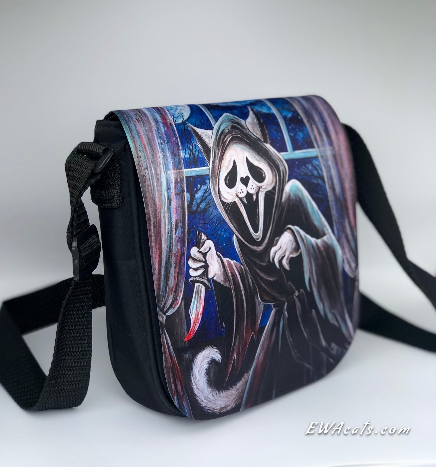 Shoulder Bag "Meow Face" with a Removable Flap