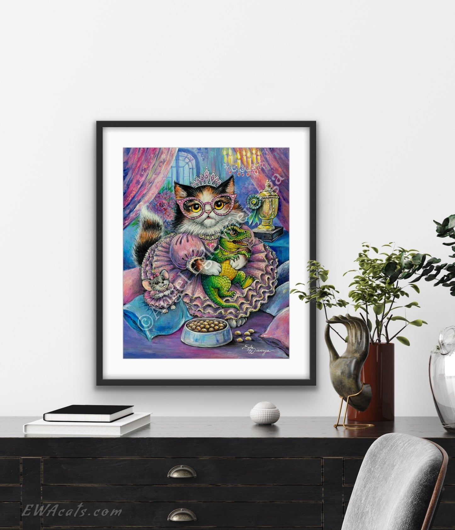 Art Print "Purrincess and Her Little Monster"