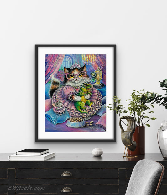 Art Print "Purrincess and Her Little Monster"