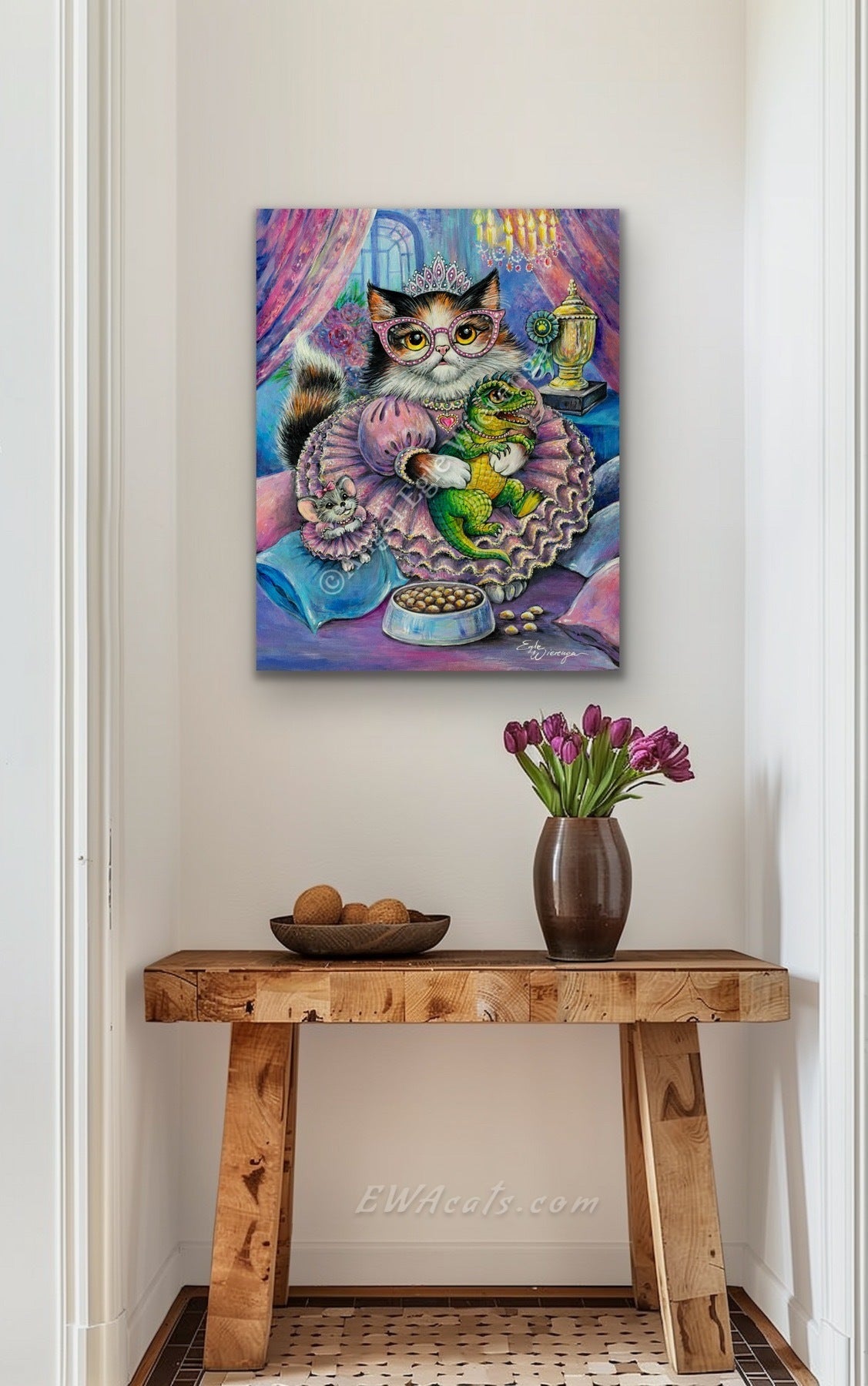 CANVAS "Purrincess and Her Little Monste" Open Edition Canvas Giclee