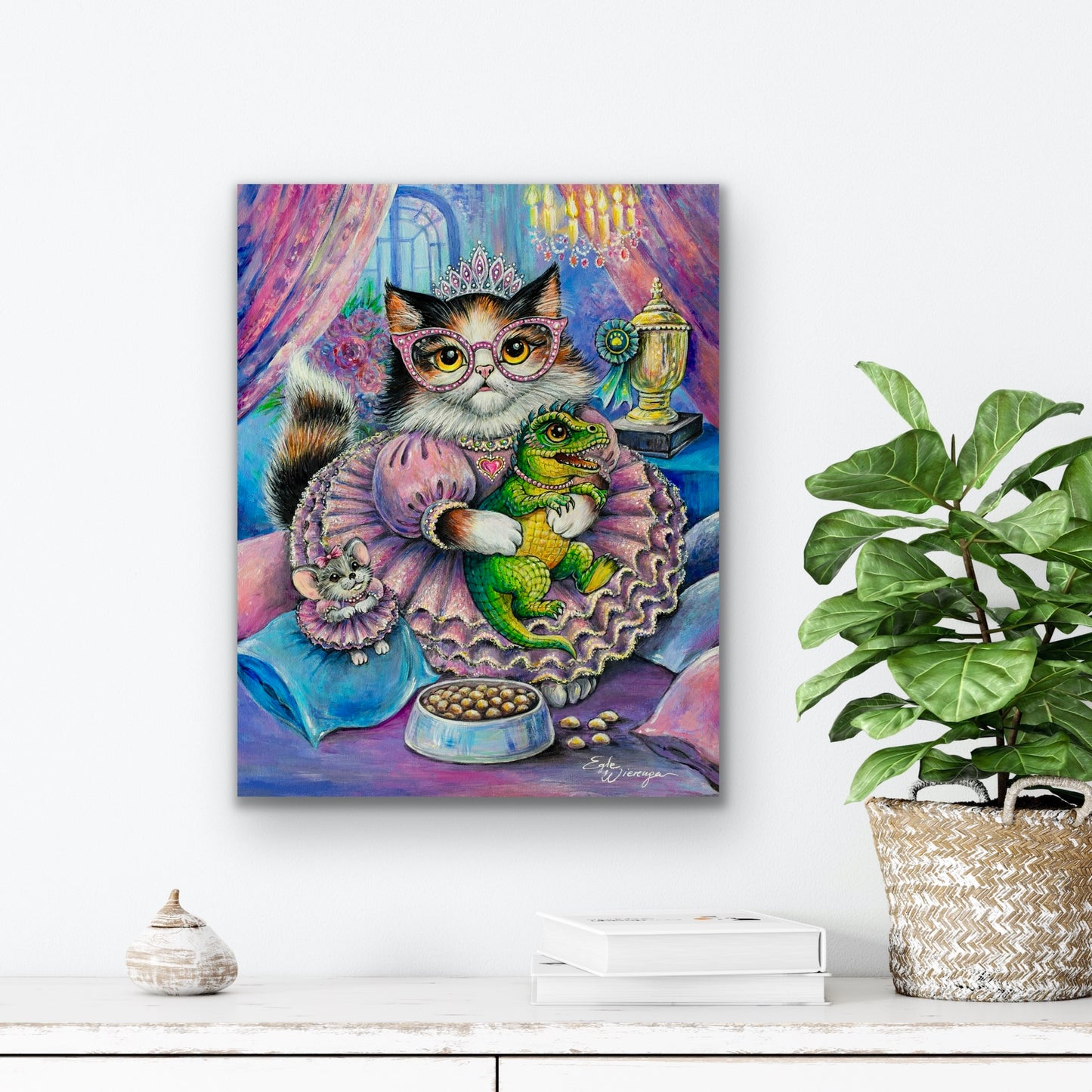 SUPREME MASTER CANVAS "Purrincess and Her Little Monster" Limited to 5 only!