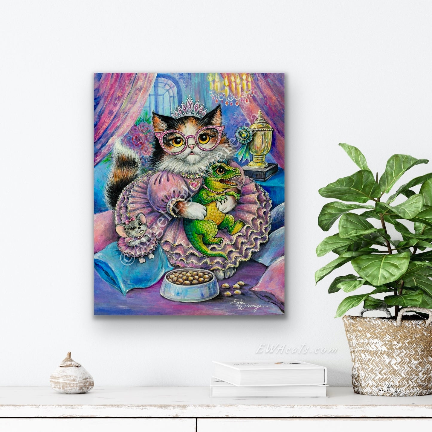 CANVAS "Purrincess and Her Little Monste" Open Edition Canvas Giclee