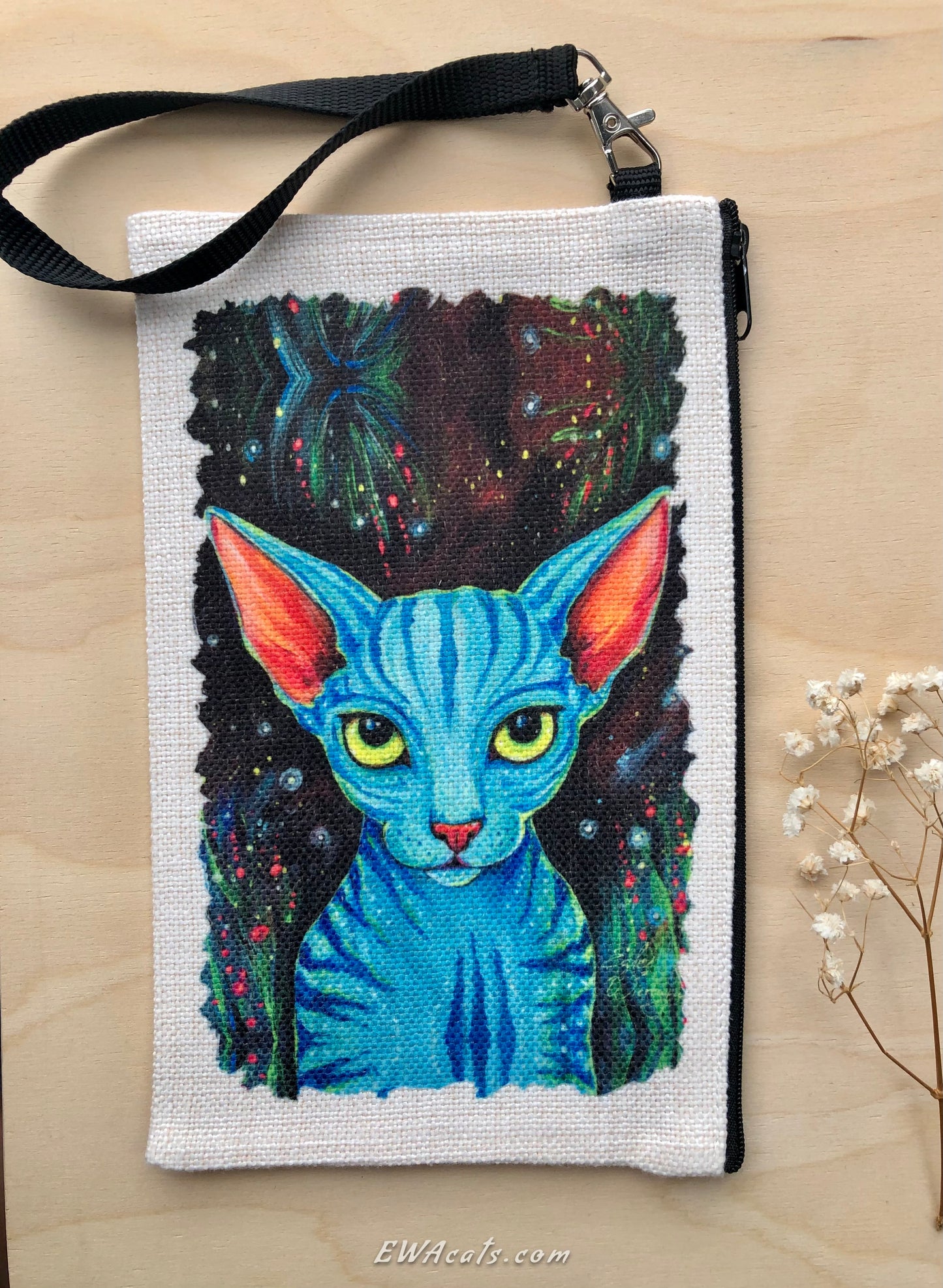 Linen Wallet "Pandoras Cat"