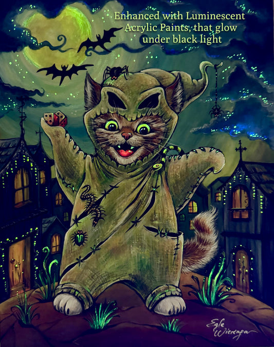 SUPREME MASTER CANVAS "Oogie Boogie Kitty" Limited to 5!