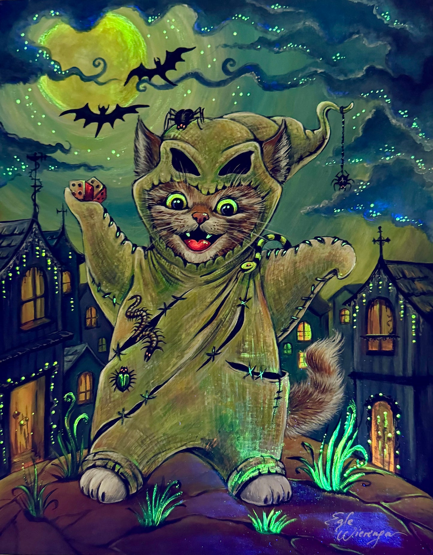 Original Painting "Oogie Boogie Kitty"
