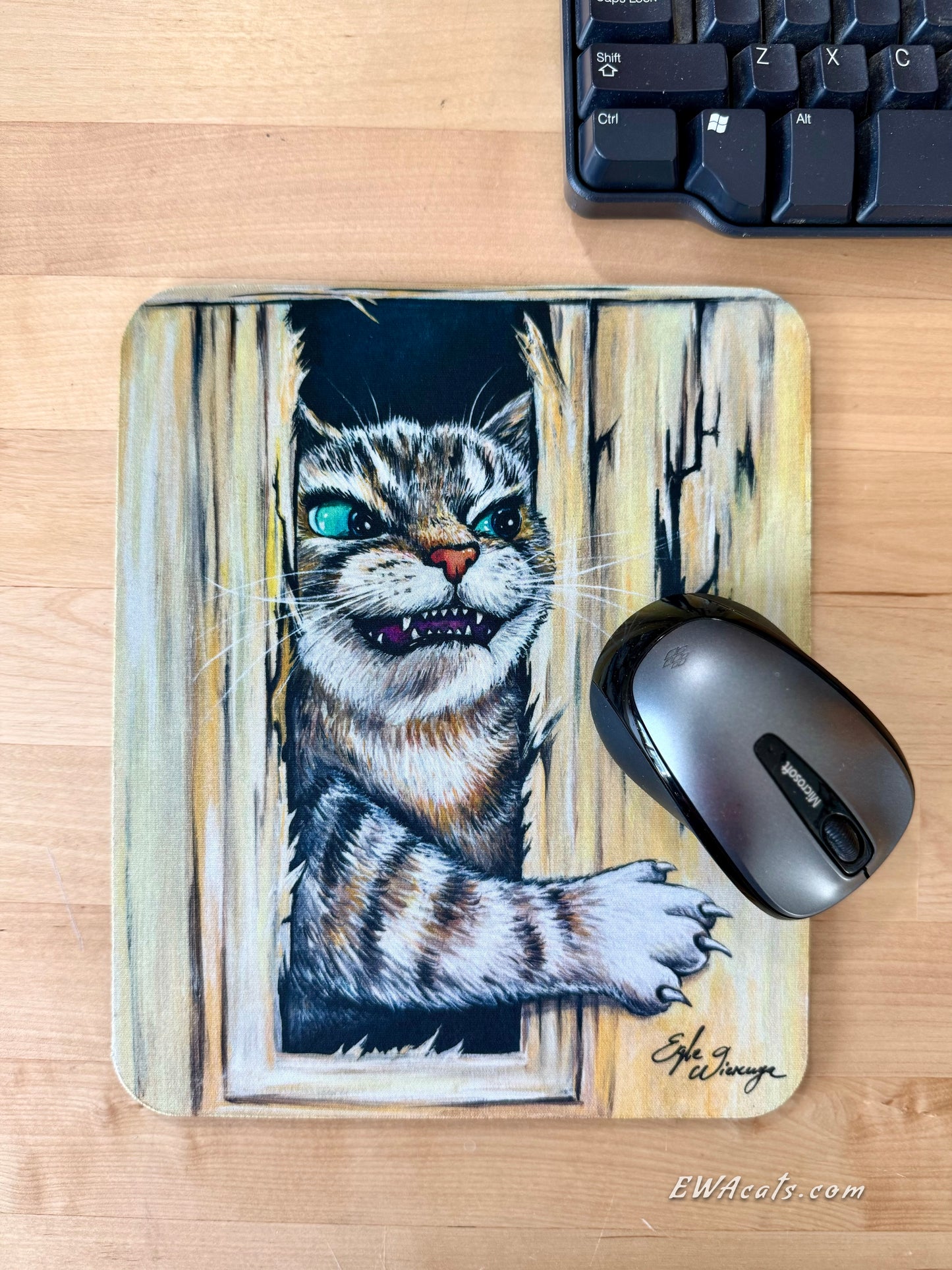 Mouse Pad  "Here's Kitty"