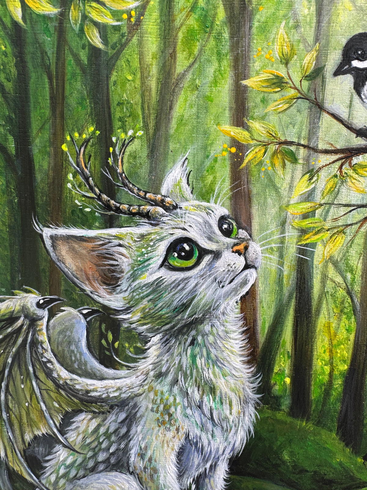Original Painting "Forest Dragon Kitty"