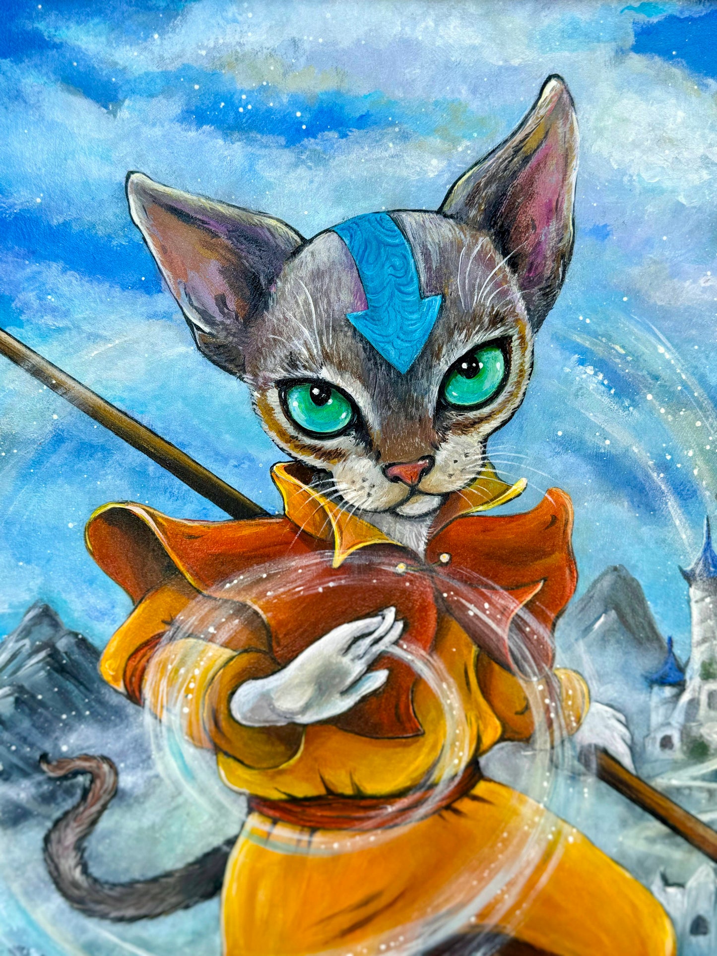SUPREME MASTER CANVAS "Kitty Aang" Limited to 5!