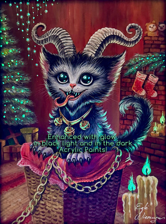 SUPREME MASTER CANVAS "Kitty Krampus" Limited to 5!