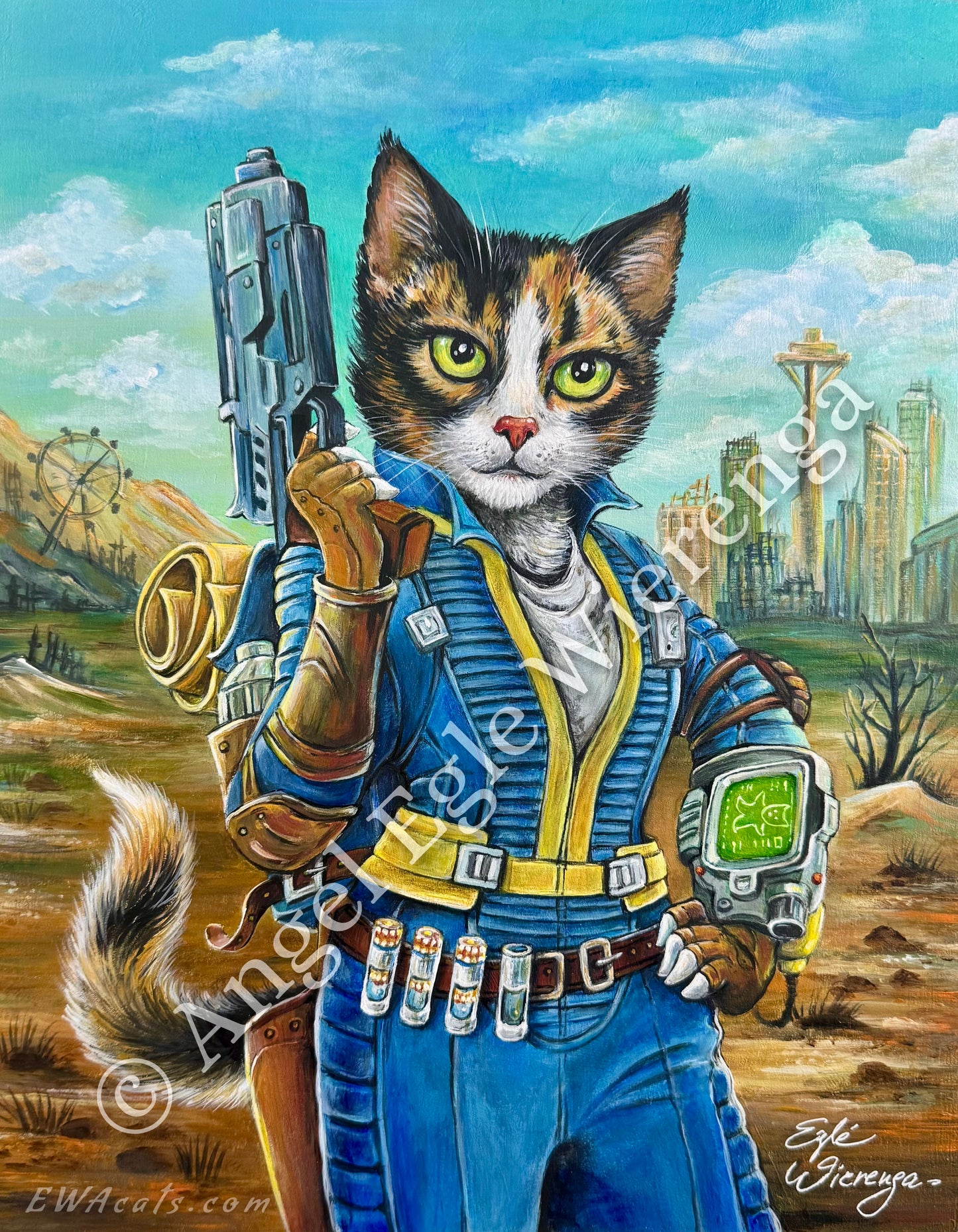 SUPREME MASTER CANVAS  "Lucy Cat" Inspired by Fallout, Limited to 5!