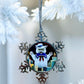 ORNAMENT 3"x 3" Silver Snowflake "Stay Fluff" (Image on both sides)
