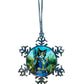 ORNAMENT 3"x 3" Silver Snowflake "Lucy Cat" (Image on both sides)