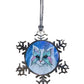 ORNAMENT 3"x 3" Silver Snowflake "Butterfly Whiskers" (Image on both sides)