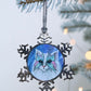 ORNAMENT 3"x 3" Silver Snowflake "Butterfly Whiskers" (Image on both sides)