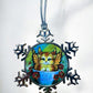 ORNAMENT 3"x 3" Silver Snowflake "Be Happy" (Image on both sides)
