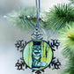 ORNAMENT 3"x 3" Silver Snowflake "Here's Kitty" (Image on both sides)