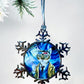 ORNAMENT 3"x 3" Silver Snowflake "Doctor Mew" (Image on both sides)