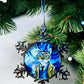 ORNAMENT 3"x 3" Silver Snowflake "Doctor Mew" (Image on both sides)