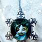 ORNAMENT 3"x 3" Silver Snowflake "Silence if The Cats" (Image on both sides)
