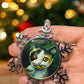 ORNAMENT 3"x 3" Silver Snowflake "Silence if The Cats" (Image on both sides)