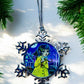 ORNAMENT 3"x 3" Silver Snowflake "Coraline and Her cat" (Image on both sides)