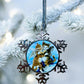 ORNAMENT 3"x 3" Silver Snowflake "L’Amour Et Purr" (Image on both sides)