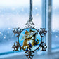 ORNAMENT 3"x 3" Silver Snowflake "L’Amour Et Purr" (Image on both sides)
