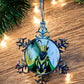 ORNAMENT 3"x 3" Silver Snowflake "Loki B Cat" (Image on both sides)