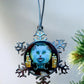 ORNAMENT 3"x 3" Silver Snowflake "Meowdame Leota" (Image on both sides)