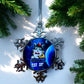 ORNAMENT 3"x 3" Silver Snowflake "Kitty Who" (Image on both sides)