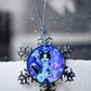 ORNAMENT 3"x 3" Silver Snowflake "Purr Purr Rain!"