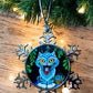 ORNAMENT 3"x 3" Silver Snowflake "Derpy Cat"