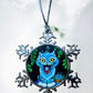 ORNAMENT 3"x 3" Silver Snowflake "Derpy Cat"