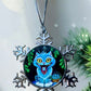 ORNAMENT 3"x 3" Silver Snowflake "Derpy Cat"
