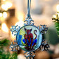 ORNAMENT 3"x 3" Silver Snowflake "Spider Cat"