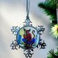 ORNAMENT 3"x 3" Silver Snowflake "Spider Cat"