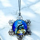 ORNAMENT 3"x 3" Silver Snowflake "Three Wise kitties"