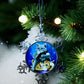 ORNAMENT 3"x 3" Silver Snowflake "Three Wise kitties"