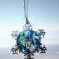 ORNAMENT 3"x 3" Silver Snowflake "Ghostbuster Cat"